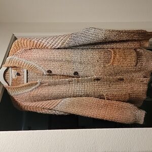 Cozy Cardigan - Neutral Gradient/Fall Colors Sz XL